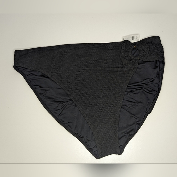 NWT Old Navy 4X Mid-Rise Crochet Knit O-Ring French Cut Bikini Bottom Black Jack - Picture 1 of 13